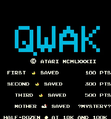 Qwak (prototype) screen shot title